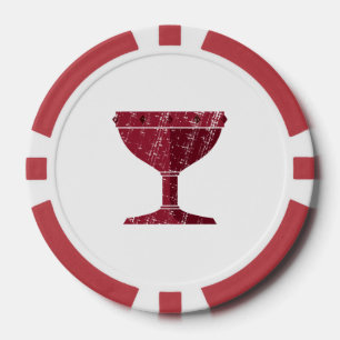 DAoC Albion Clay Poker Chips, Red Striped Edge Poker Chips