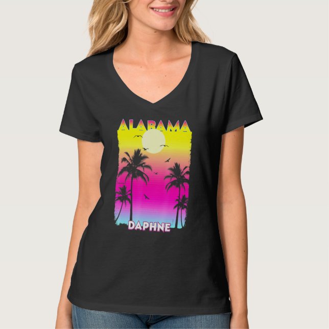 Daphne Alabama Al Summer Vintage Sunset T-Shirt (Front)