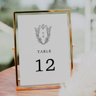 DAPHNE Black White Elegant Wedding Table Numbers