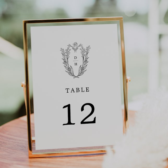 DAPHNE Black White Elegant Wedding Table Numbers (DAPHNE Black White Elegant Wedding Table Numbers)