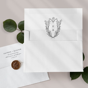 DAPHNE Black White Wedding Invitation Envelopes