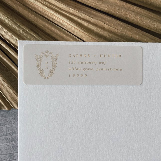 DAPHNE Classic Cream Gold Return Address Labels (DAPHNE Classic Cream Gold Return Address Labels)