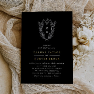 DAPHNE Dark Black Gold Foil Formal Classic Wedding
