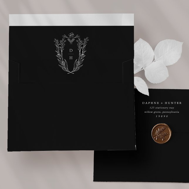 DAPHNE Dark Black Wedding Invitation Envelopes (DAPHNE Dark Black Wedding Invitation Envelopes)