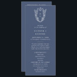 DAPHNE Dark Blue Botanical Minimalist Navy Wedding Programme<br><div class="desc">This dark blue botanical minimalist navy wedding program from the Daphne Collection is perfect for a traditional wedding. The simple yet classic design features an elegant and timeless royal crest monogram with florals and greenery surrounding the initials of the couple. Include the names of the couple, the wedding date and...</div>