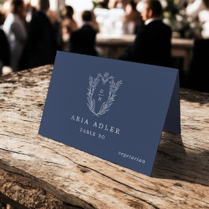 DAPHNE Dark Blue Elegant Navy Wedding Place Cards