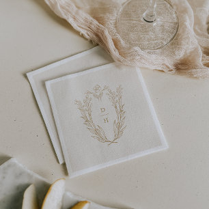 DAPHNE Elegant Cream Gold Formal Classic Wedding Napkin