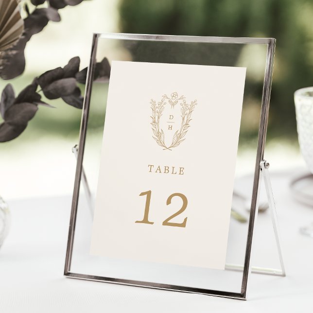 DAPHNE Elegant Cream Gold Wedding Table Numbers (DAPHNE Elegant Cream Gold Wedding Table Numbers)