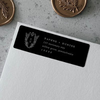DAPHNE Elegant Dark Black Return Address Labels