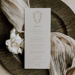 DAPHNE Vintage Cream Gold Elegant Formal Wedding Menu