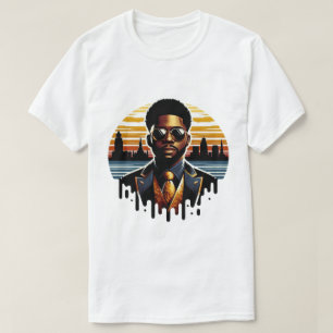  Dapper African American Man Mississippi Drip Logo T-Shirt