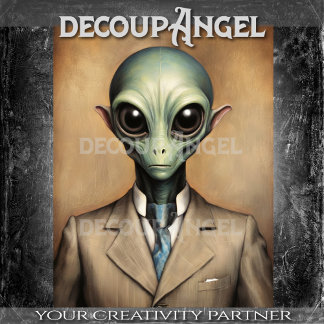 Dapper Alien Decoupage Tissue Paper