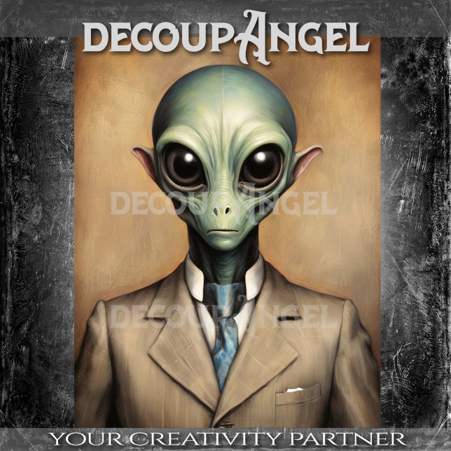 Dapper Alien Decoupage Tissue Paper (Creator Uploaded)
