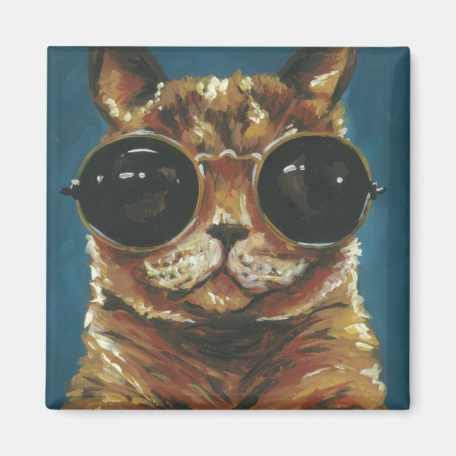 Dapper Animal | Kitty In Sunglasses Magnet (Front)