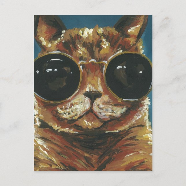 Dapper Animal | Kitty In Sunglasses Postcard (Front)