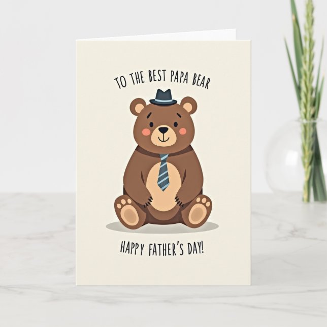 Dapper Bear Fathers Day Card (Front)