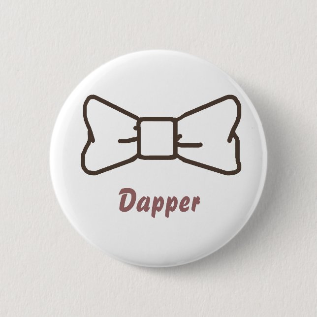 Dapper bowtie buttom 6 cm round badge (Front)