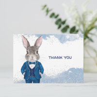 Dapper Boy Bunny in Blue Suit and Bow Tie