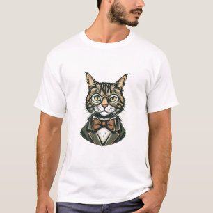 Dapper Cat in Tuxedo T-Shirt - Men's Basic Crew Ne