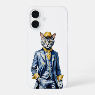 Dapper Cat iPhone 16 Case - Stylish Protection