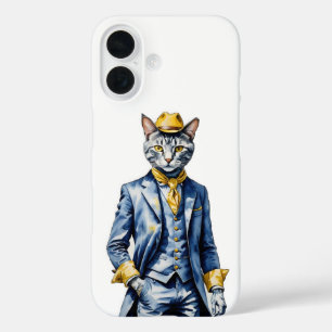 Dapper Cat iPhone 16 Case - Stylish Protection