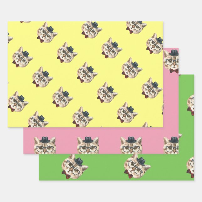 DAPPER CAT WRAPPING PAPER SHEET (Set)