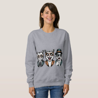 Dapper Cats - Stylish Funny Trio Portrait Sweatshirt