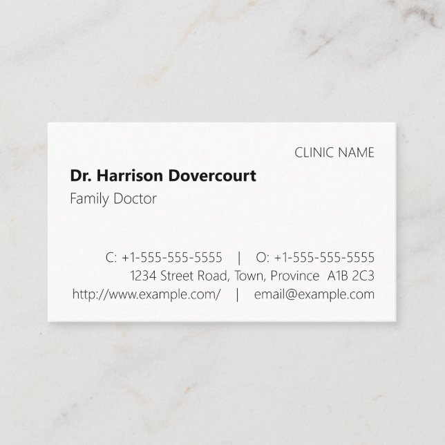 Dapper, Conservative Business Card (Front)