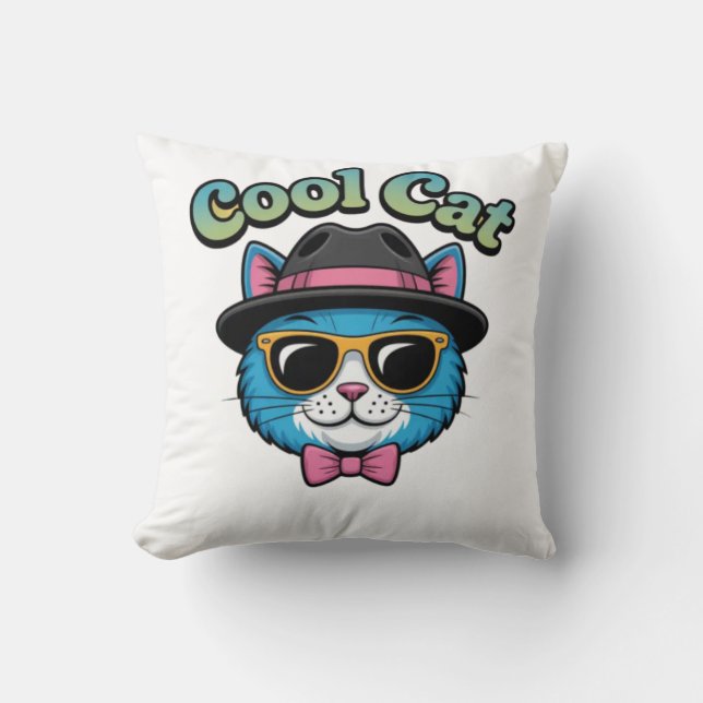 Dapper Cool Cat Cushion (Front)