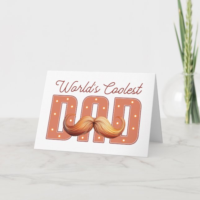 Dapper Dad: A Moustache & Marquee Celebration Card (Front)