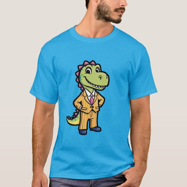 Dapper Dinosaur in a Suit T-Shirt (Front)