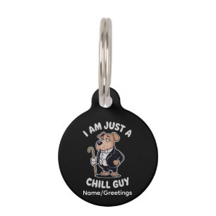 Dapper Dog Aesthetic Relaxed Canine Gentleman Pet Tag
