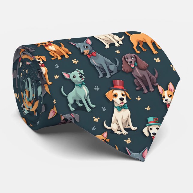 Dapper Dogs in Bow Ties and Top Hats Pattern  (Rolled)