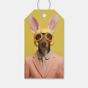 Dapper Easter Bunny Dog Gift Tags
