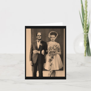 Dapper Frankenstein Wedding Day - Monster Hallowee Card