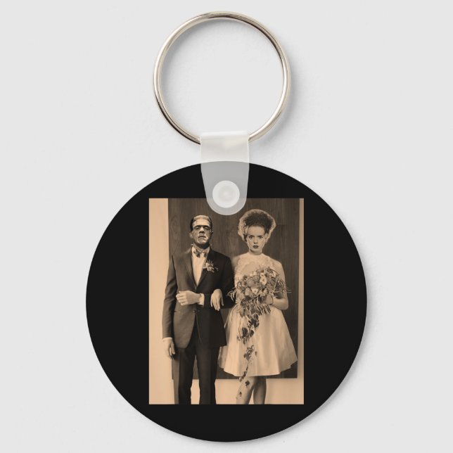 Dapper Frankenstein Wedding Day - Monster Hallowee Key Ring (Front)