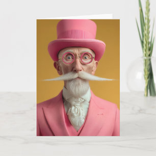 Dapper Gentleman in Pink Invitation