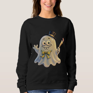 Dapper Ghost with Top Hat, Bow Tie, and Party Horn