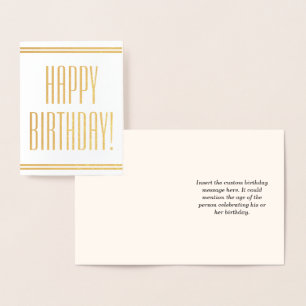 Dapper Gold Foil "HAPPY BIRTHDAY!" Card