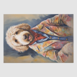 Dapper Golden Doodle in Stylish Attire Tissue Paper