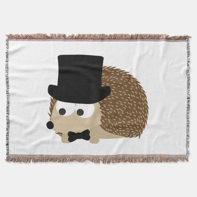 Dapper Hedgehog Throw Blanket (Front)