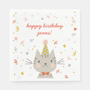 Dapper Kitty Birthday Party Napkin