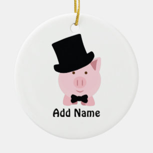 Dapper Pig Ceramic Tree Decoration