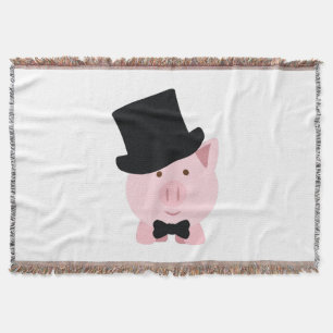 Dapper Pig Throw Blanket