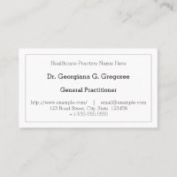 Dapper & Plain Medical Specialist Business Card