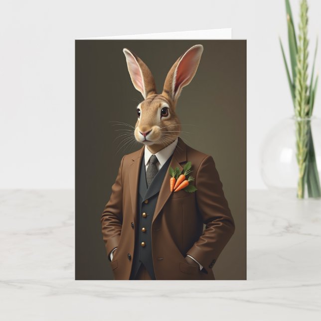 Dapper Rabbit Pattern Card (Front)