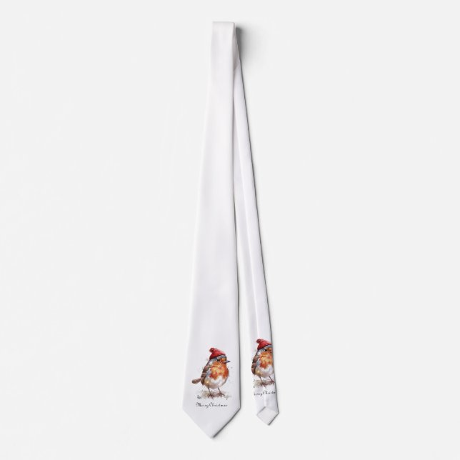 Dapper Robin Christmas Menswear Tie (Front)