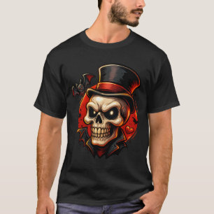 Dapper Skull T-Shirt Gothic Halloween Gentleman