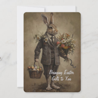 Dapper Victorian Easter Bunny With Gifts