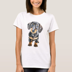 Dapple Dachshund Puppy Portrait Women T-Shirt